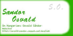 sandor osvald business card